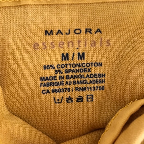 NWOT Majora Essentials Mustard Yellow M Scoop Neck Cami Tank Top - Picture 3 of 3